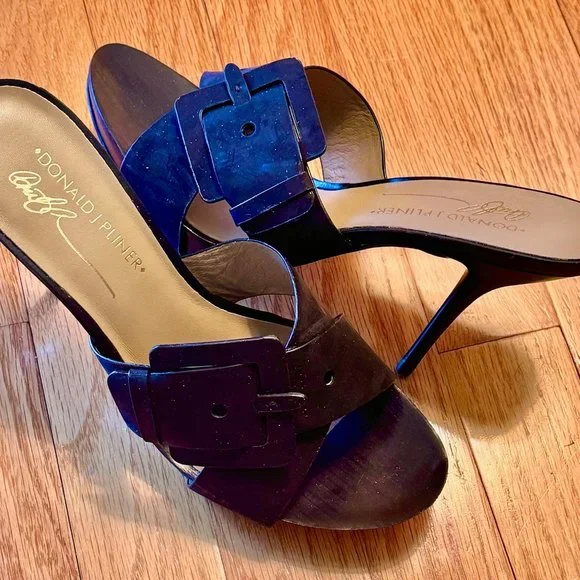 Donald J Pliner Elaine Black Soft Patent Mules NIB, Sz 8.5M - Picture 4 of 12